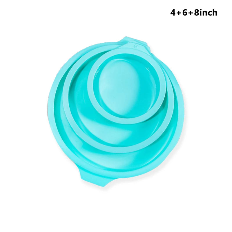 Silikon Kuchenform Set 4 6 8 Zoll Runde Backformen für Mehrschicht Kuchen