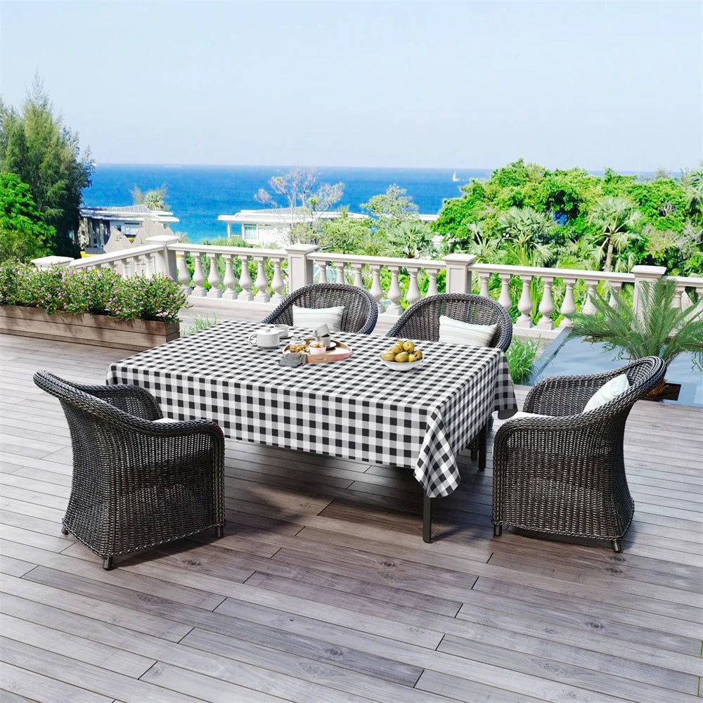 Abwischbare wasserdichte Tischdecke mit Flanellrückseite für Küche