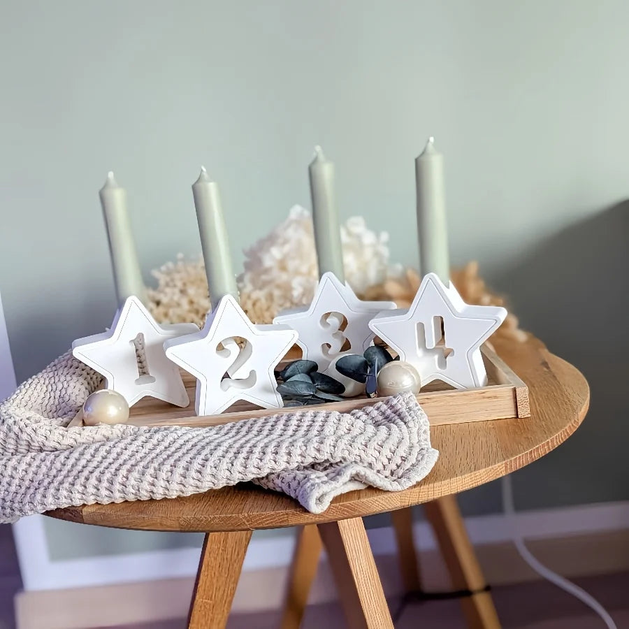 Silikon Weihnachts-Adventskalender Kerzenhalter Set für DIY Deko