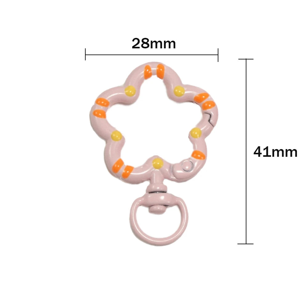 5 Metall-Karabinerverschlüsse mit Blumenmuster für Schmuck und DIY