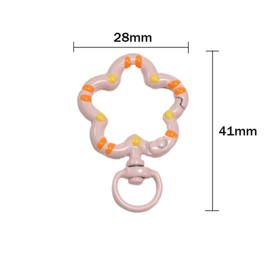 5 Metall-Karabinerverschlüsse mit Blumenmuster für Schmuck und DIY