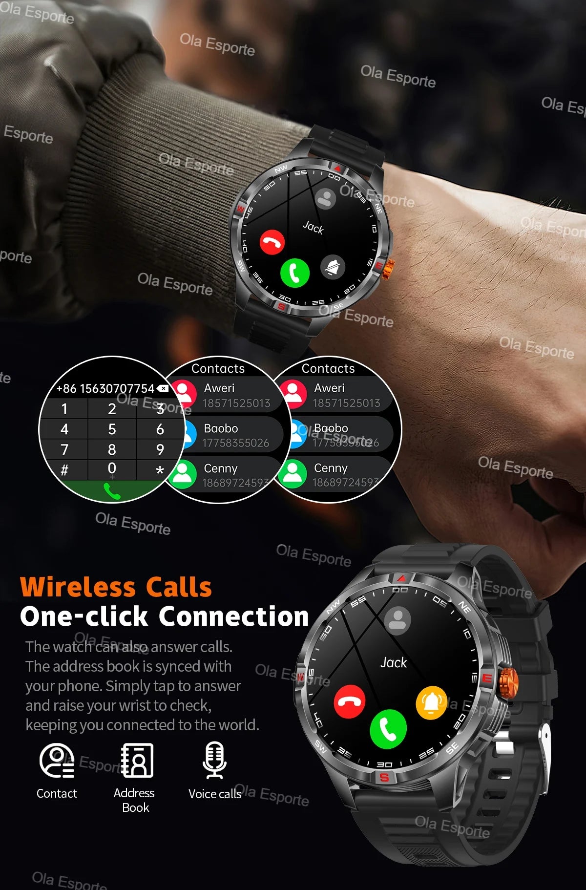 Sportliche Smartwatch mit Herzfrequenz und Gesundheitsüberwachung