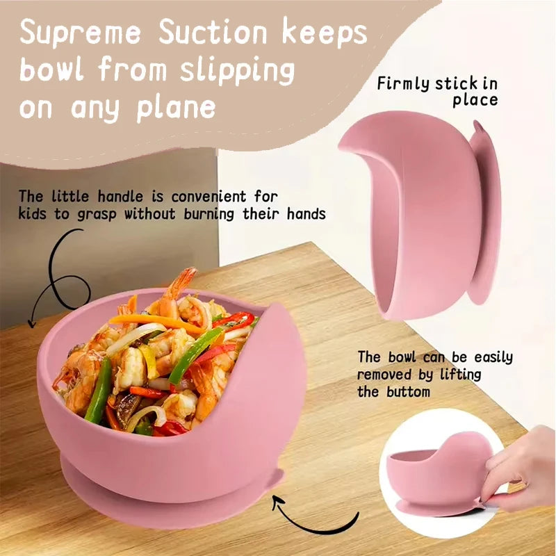 Baby Saugnäpfe Silikon rutschfestes Kindergeschirr BPA-frei Trainingsschüssel