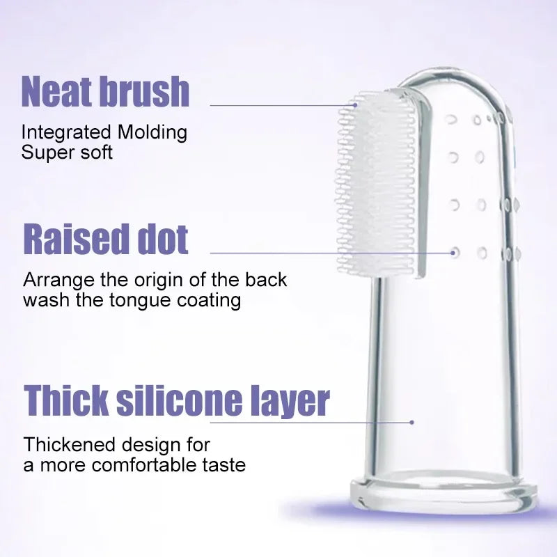 Silikon Fingerzahnbürste für Hunde Katzen - Zahnstein Mundgeruch Pflege 1/3/6 Stk