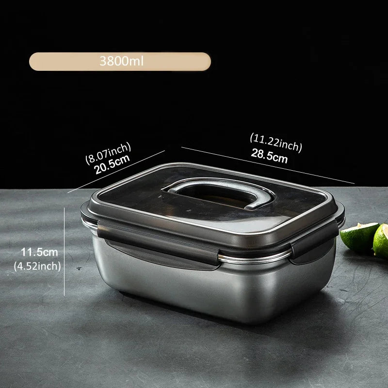 304 Edelstahl Bento Box – Lebensmittelbehälter für Kühlschrank & Outdoor (7 Größen)