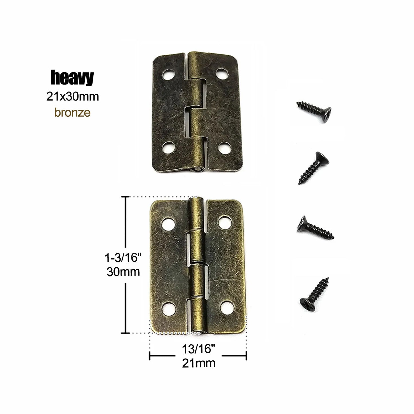 Mini Messing Möbel-Scharnier 12 Stück für Holztruhen - Puppenhäuser