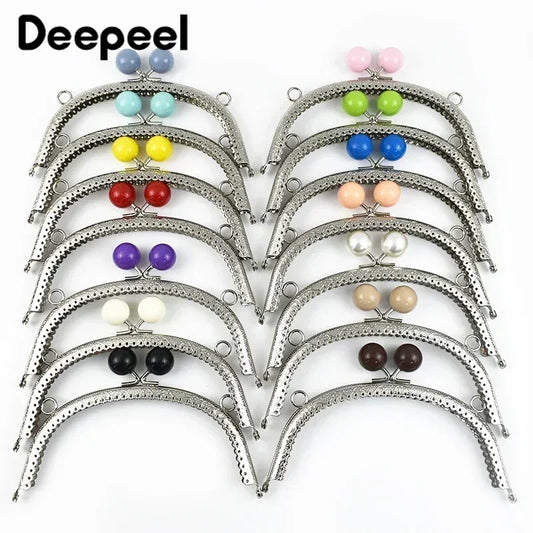 Robuster 16,5 cm Metallrahmen mit Kussverschluss - silbernem Taschengriff – DIY Set