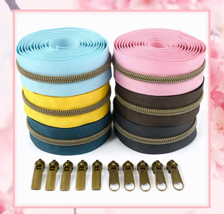 1-5 Meter Nylon Reißverschlüsse mit Kunststoff Schieber für Kleidung-Yabubest - Home & More