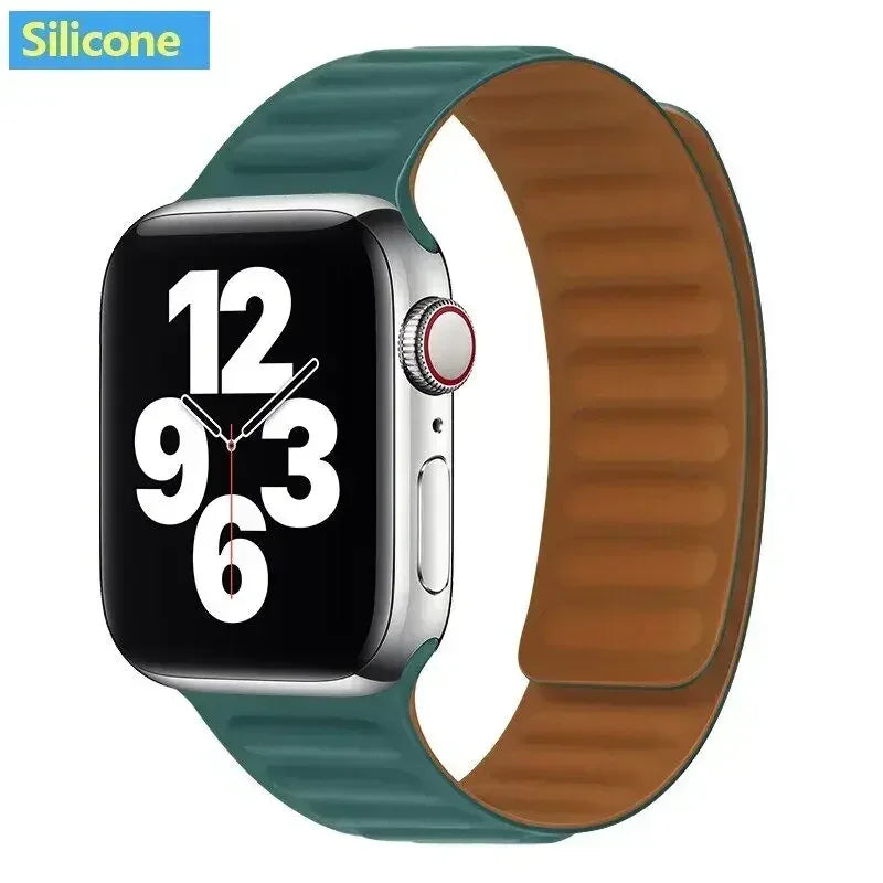Magnetisches Silikon-Gliederarmband kompatibel für verschiedene Smartwatch-Größen