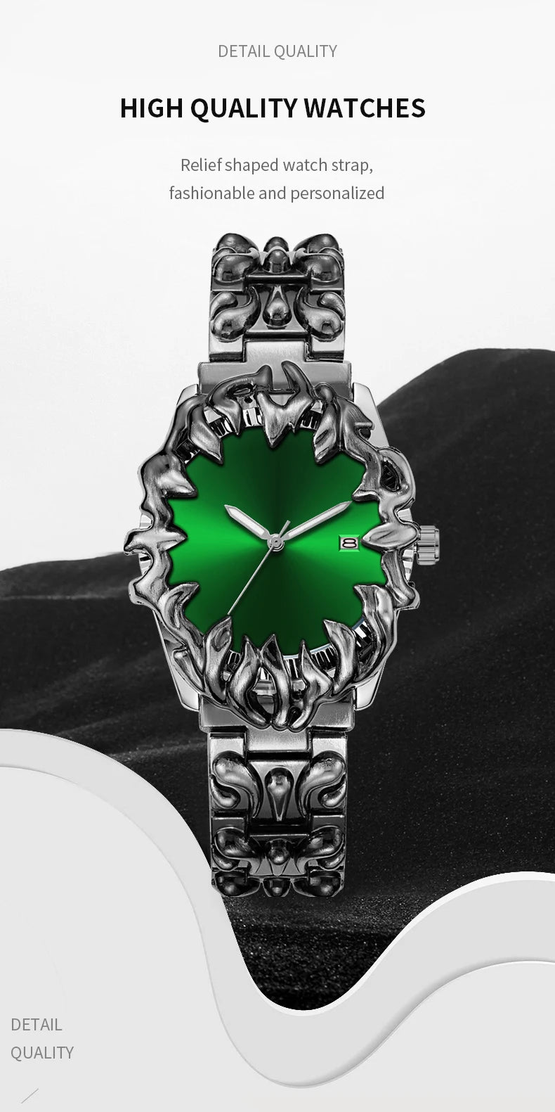 Sportliche Herrenuhr mit Edelstahl Armband und Quarzwerk