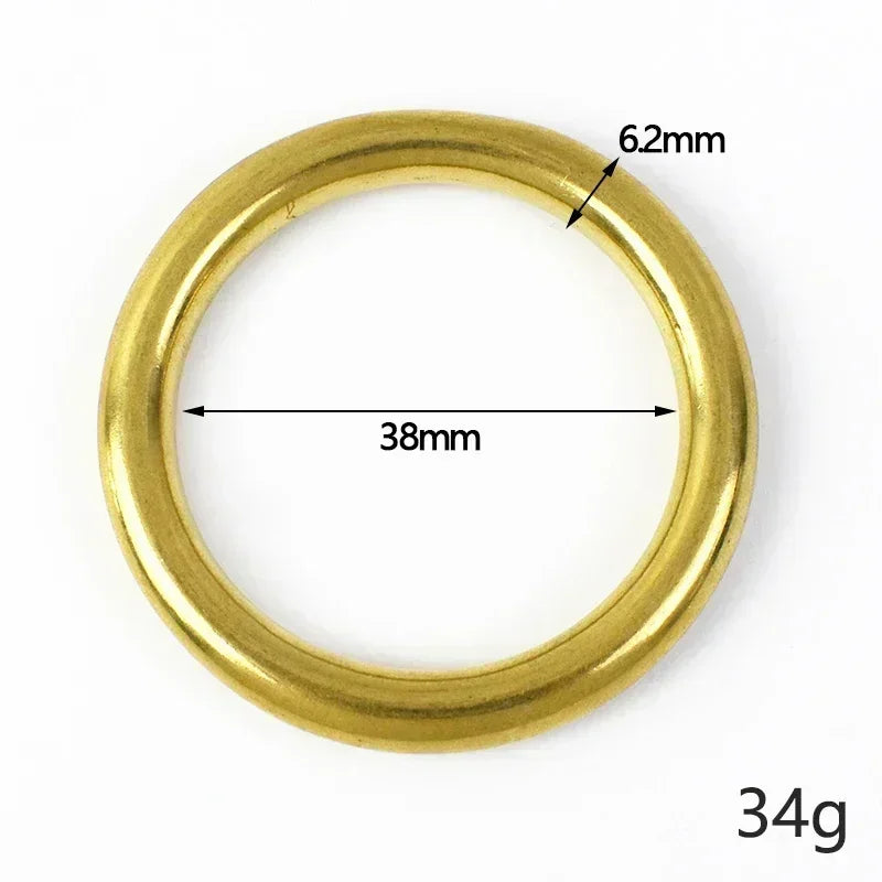 O-Ring aus massivem Messing, nahtlose Ringe für Gürtel und Schlüssel