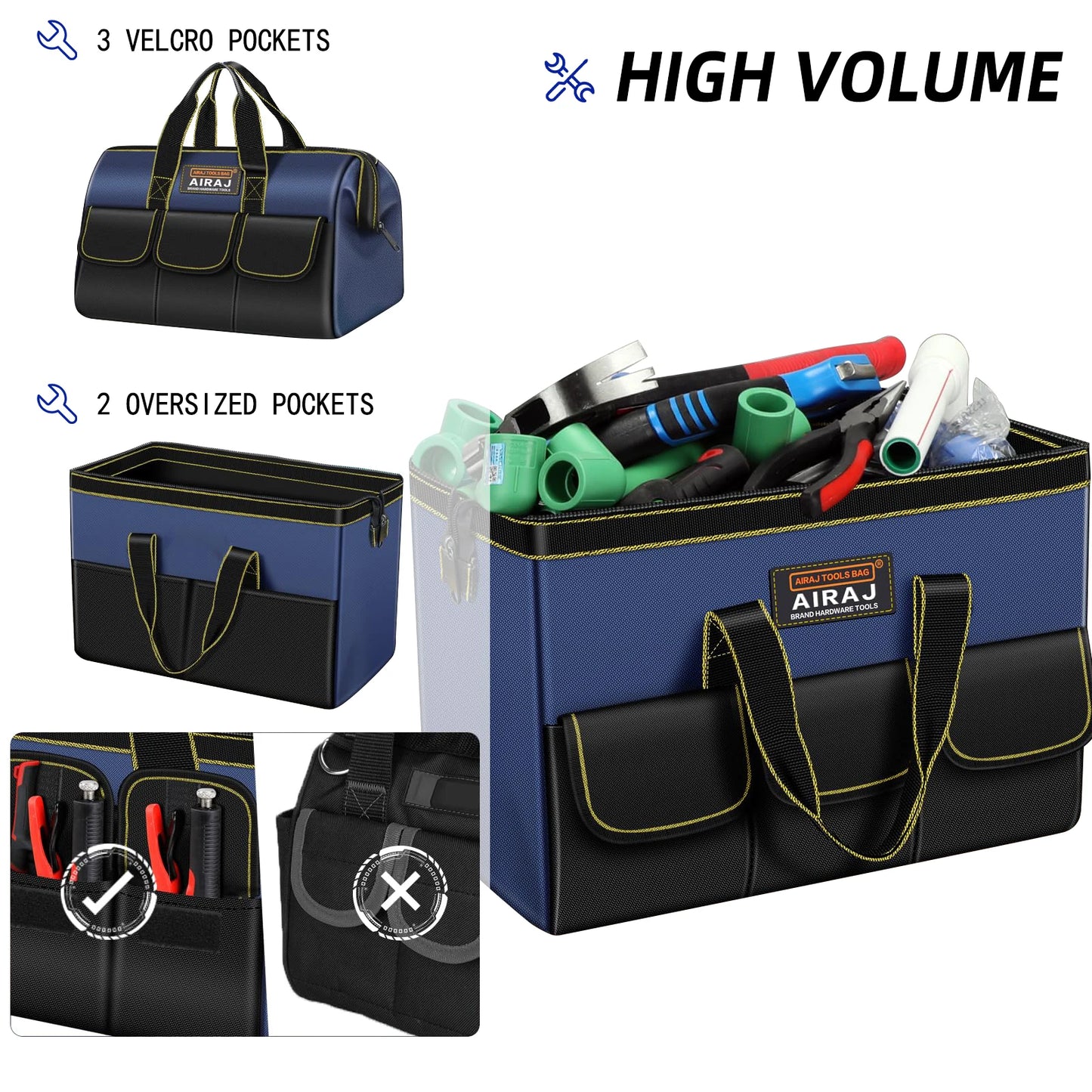 Multifunktionale Werkzeugtasche 1680D Oxford Stoff Elektrikertasche Wasserdicht Gross