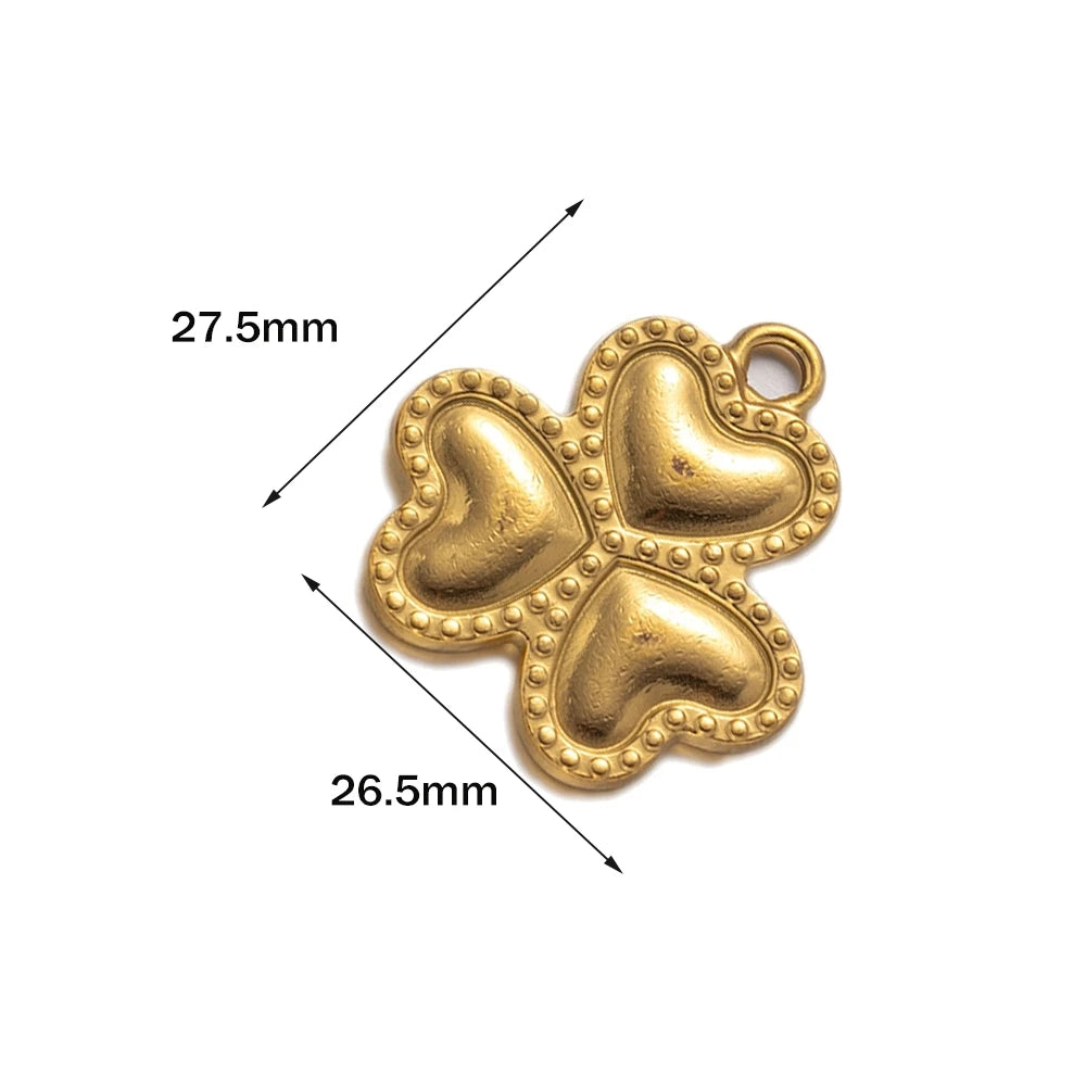 5er Set Edelstahl Charms Gold für Schmuckherstellung DIY Zubehör