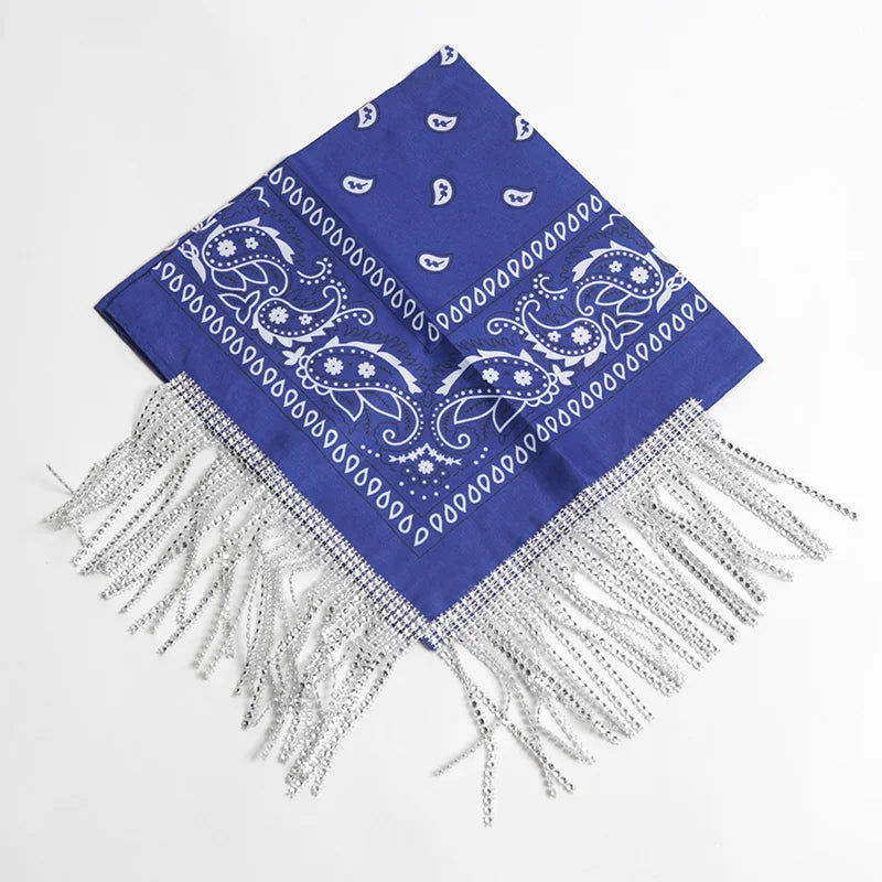 Vielseitiges Paisley Bandana mit Strassfransen für Frauen und Männer