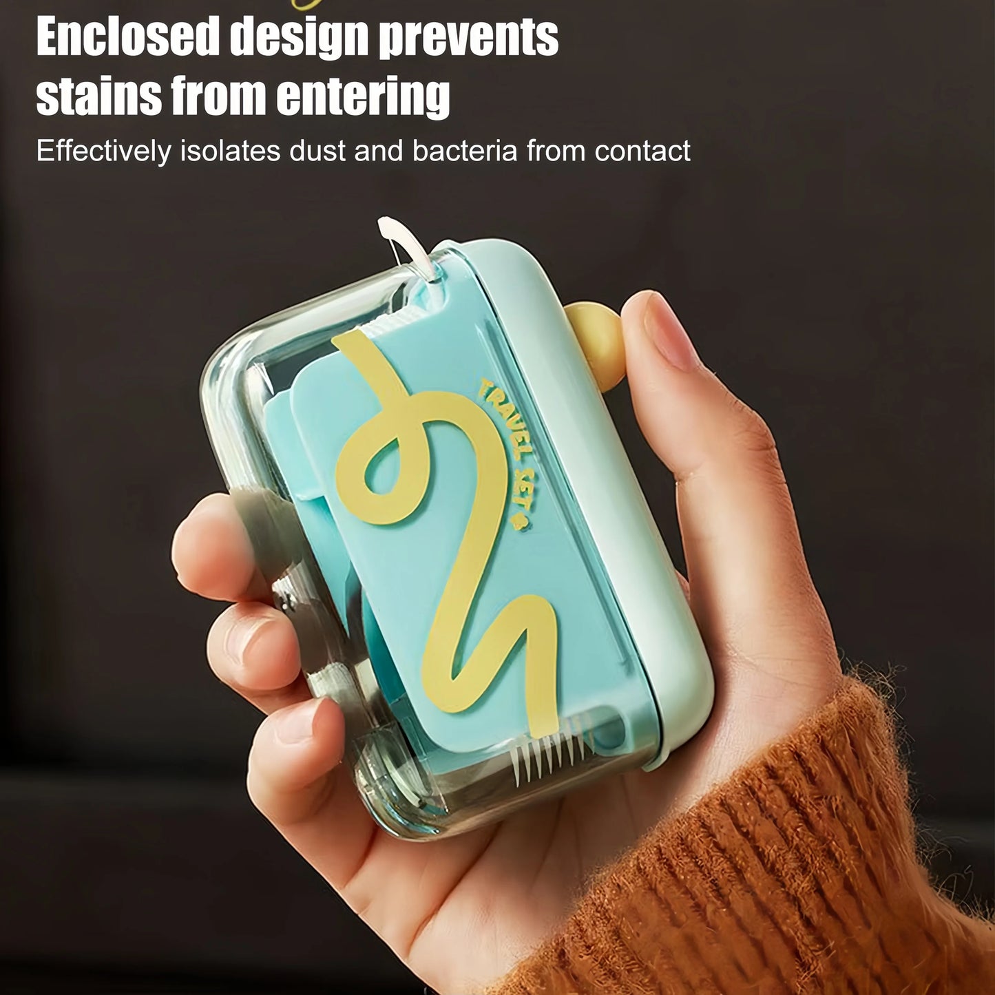 Tragbare Zahnseide Box mit Pop Up Spender für einfache Mundpflege