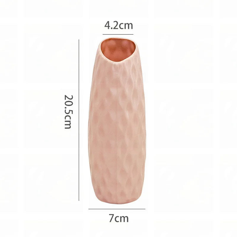 Moderne Kunststoff Blumenvase Weiß Rosa für Wohnraum Dekoration