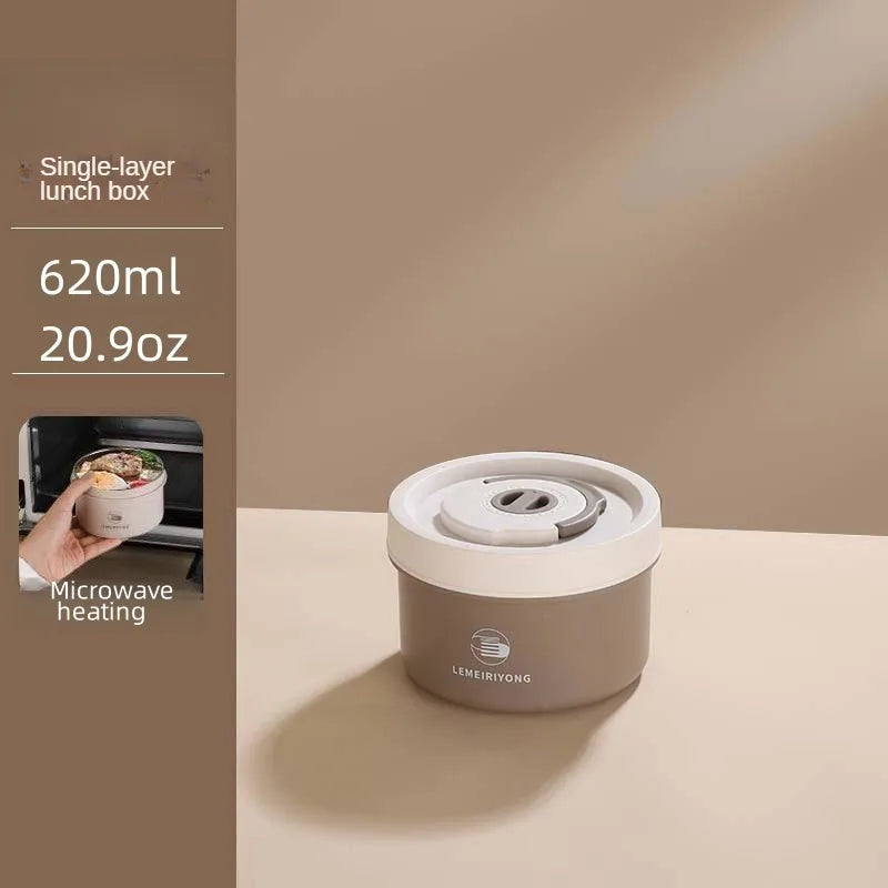 Stapelbarer Edelstahl Bento Lunchbehälter isoliert – tragbares Set