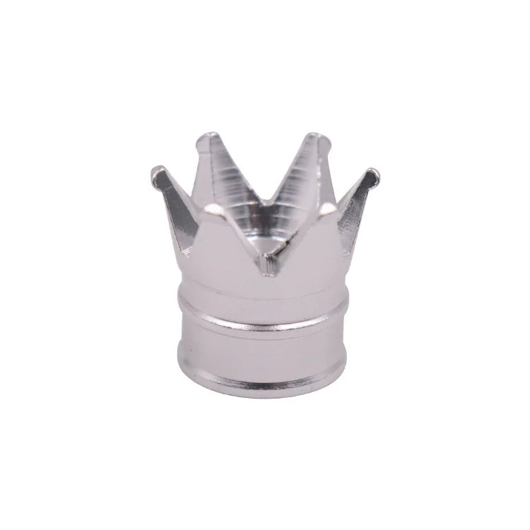 4er Set Aluminium Crown Reifenventilkappen Staubdicht für Auto Motorrad