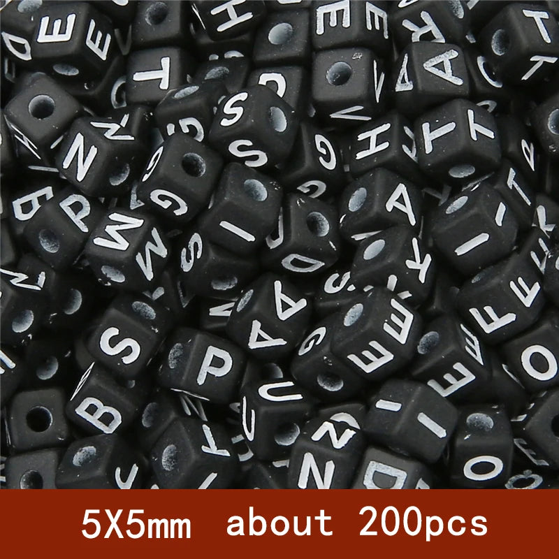 6x6mm Quadratische Acryl Alphabet Perlen für DIY Schmuck Basteln