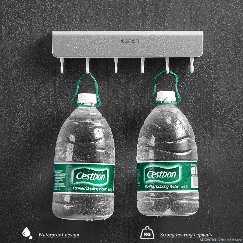 Wandregal mit Haken für Bad und Tür Lochfreie Aufbewahrung