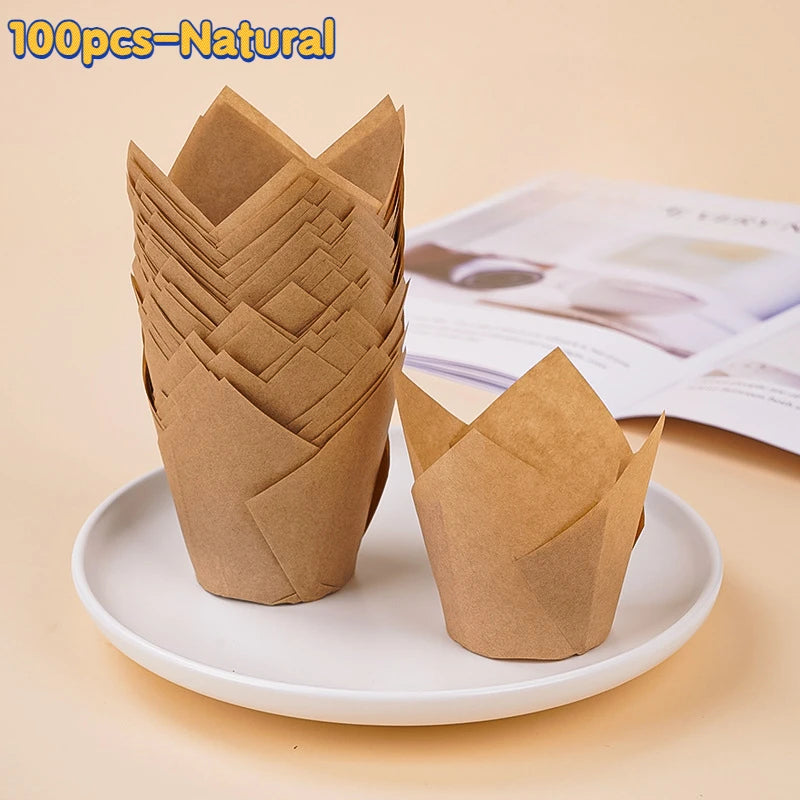 100 Backpapierbecher lebensmittelecht ölbeständig für Muffins Cupcakes