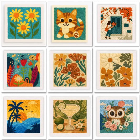 Blumen Stanznadel Set mit Rahmen zum kreativen Basteln und Gestalten