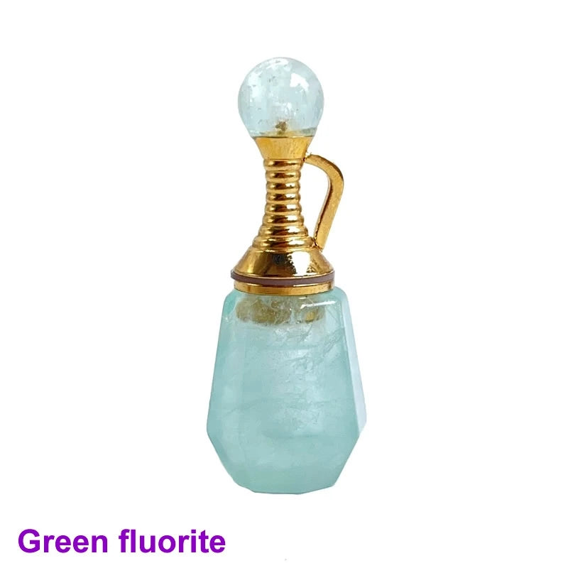 Unregelmäßige Naturstein Parfümflasche Anhänger – Amethyst Tigerauge Öl Diffusor