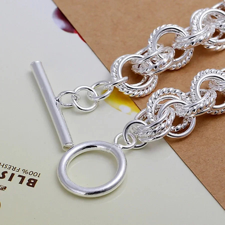 925 Sterlingsilber Armband Damen Rundes Design modisch elegant