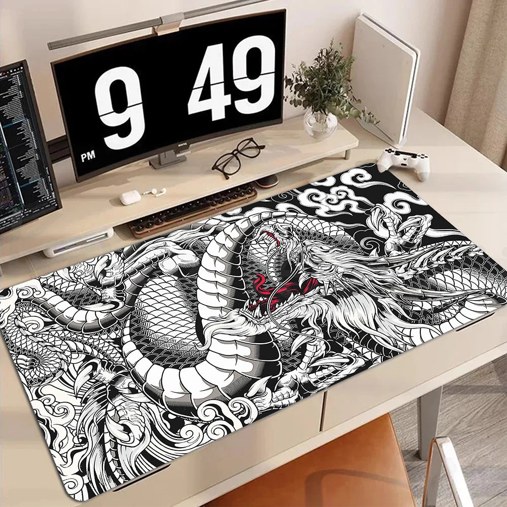 XXL Gaming Mauspad Chinesischer Drachen Anime Schreibtischunterlage
