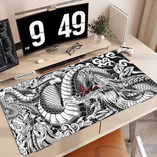 XXL Gaming Mauspad Chinesischer Drachen Anime Schreibtischunterlage