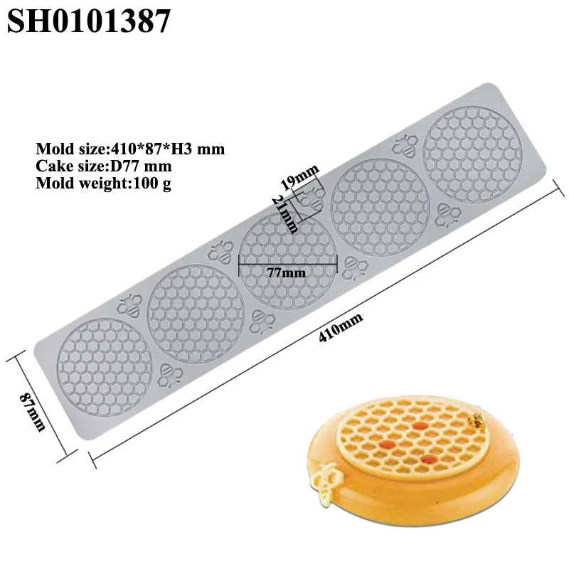 Lebensmittelgeeignete Silikon Wabenform Matte für Kuchen und Desserts