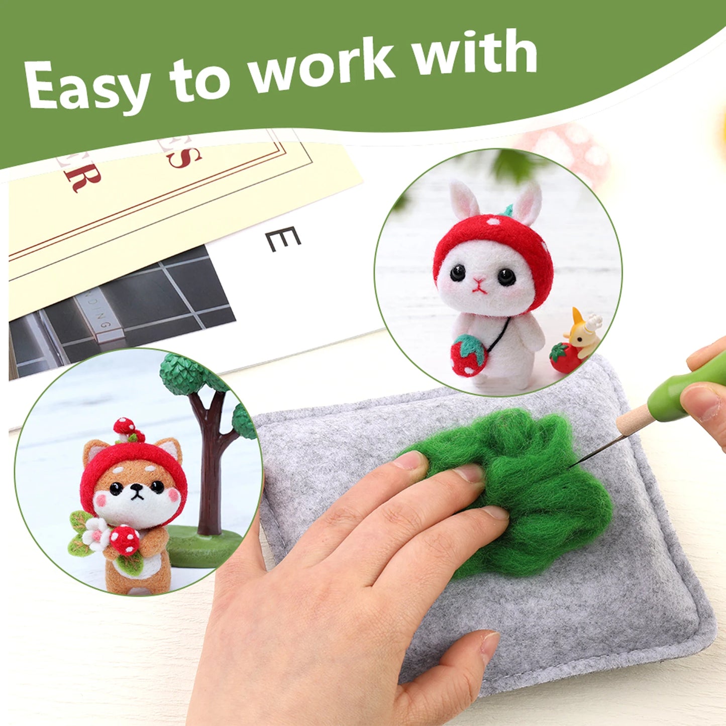 Filzunterlage mit Filznadelhalter für einfaches Filzen zu Hause