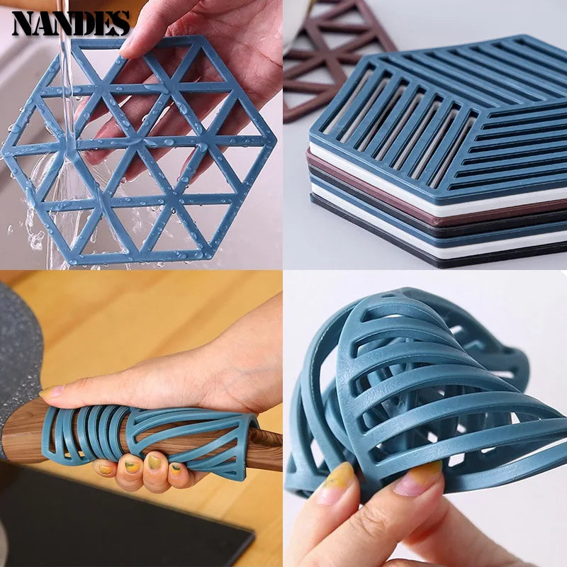 Hexagonale Silikon Tassenmatte: Hohl, Rutschfest - Hitzebeständig für Haushalt