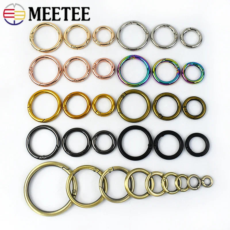 Metallfederring Schnallen Set mit Karabinern für Taschen und Gürtel