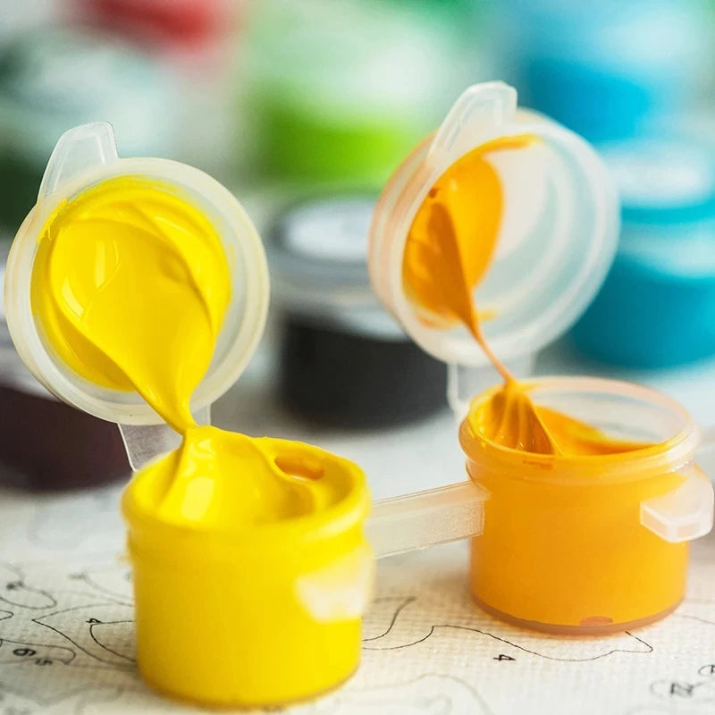 Abstraktes Malen nach Zahlen Set auf Leinwand mit Acrylfarben 20-75cm