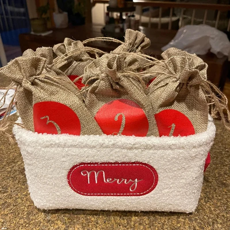 24-teiliges Adventskalender-Set mit Geschenkbox für festliche Dekoration