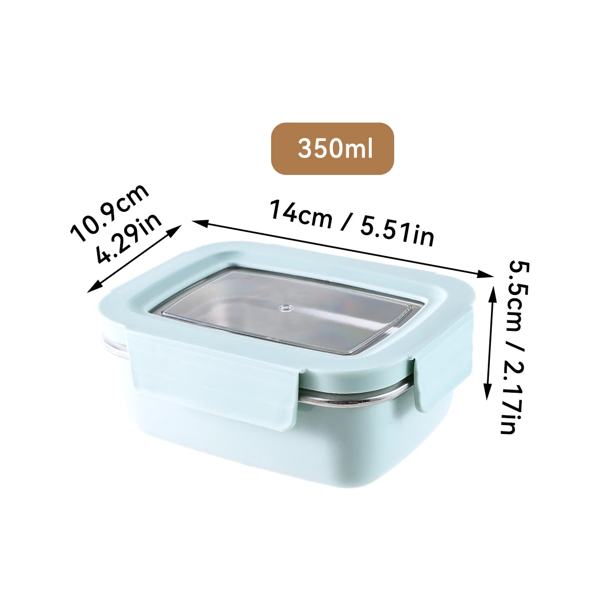 304 Edelstahl Geteilte Lunchbox – Mikrowelle, Dicht, für Schule & Büro