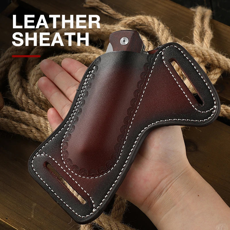 Vintage Leder Gürtelhülle für Klappmesser Outdoor Werkzeug Minitasche