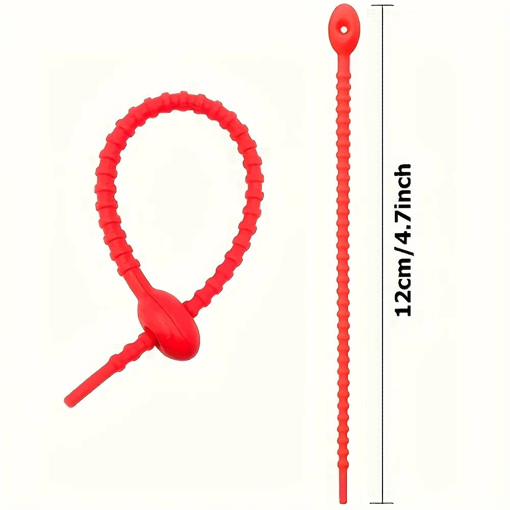 Wiederverwendbare Silikon Kabel Organizer mit Reißverschluss und Clip