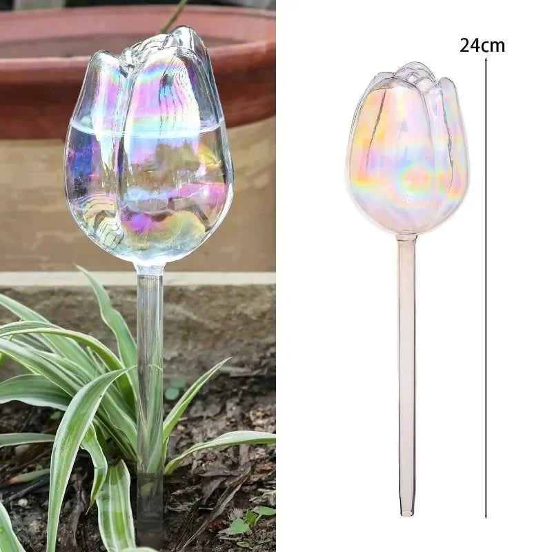 Automatische Tropfbewässerung: Rosa Borosilikatglas-Bewässerungsbälle, 1-6 Stk