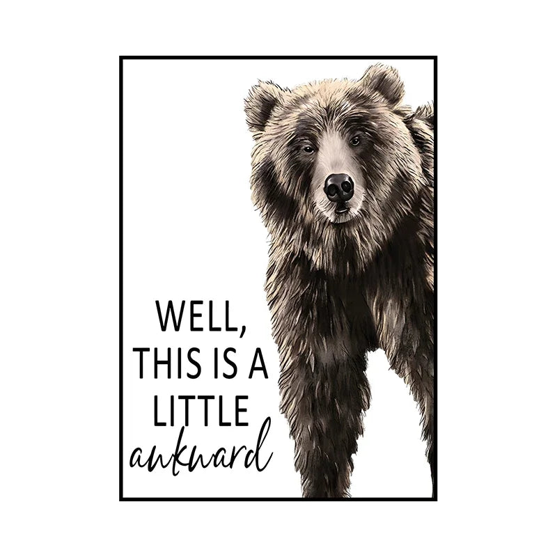 Lustige Tier Wandkunst auf Leinwand für moderne Badezimmer Dekoration