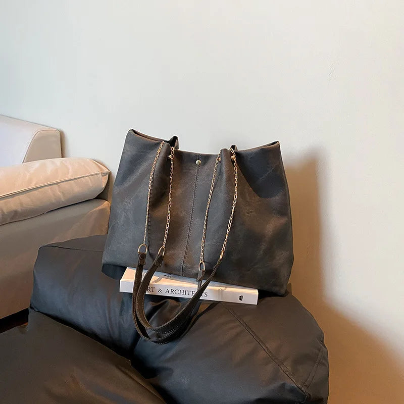 Retro PU Leder Umhängetasche für Damen mit großer Kapazität