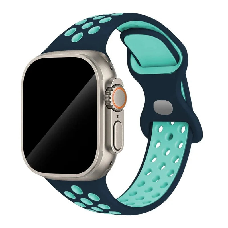 Sportliches Silikonarmband kompatibel mit Smartwatch 38-49 mm Modelle