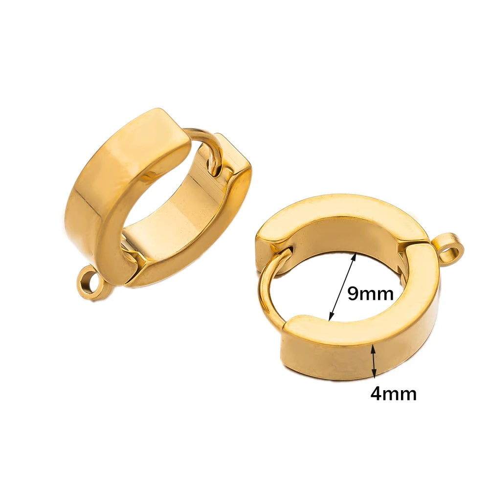 10er Set Edelstahl-Ohrringhaken mit Schlaufe für DIY-Schmuck