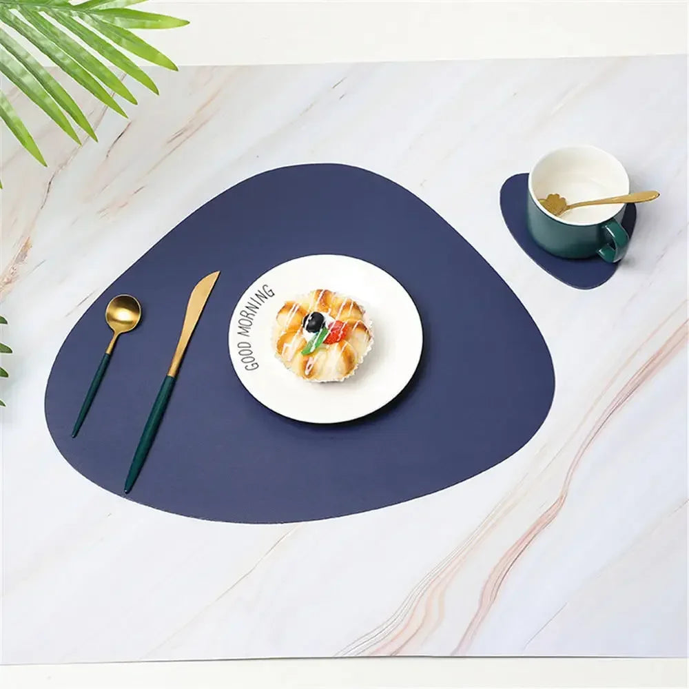 Dreieck Leder Tischset Anti-Rutsch Modern Nordic Design Küche Esstisch
