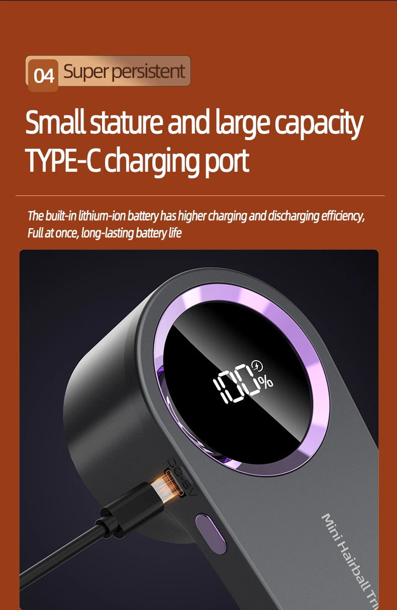 Tragbarer elektrischer Flusenentferner mit USB Akku und Hochgeschwindigkeitsmotor