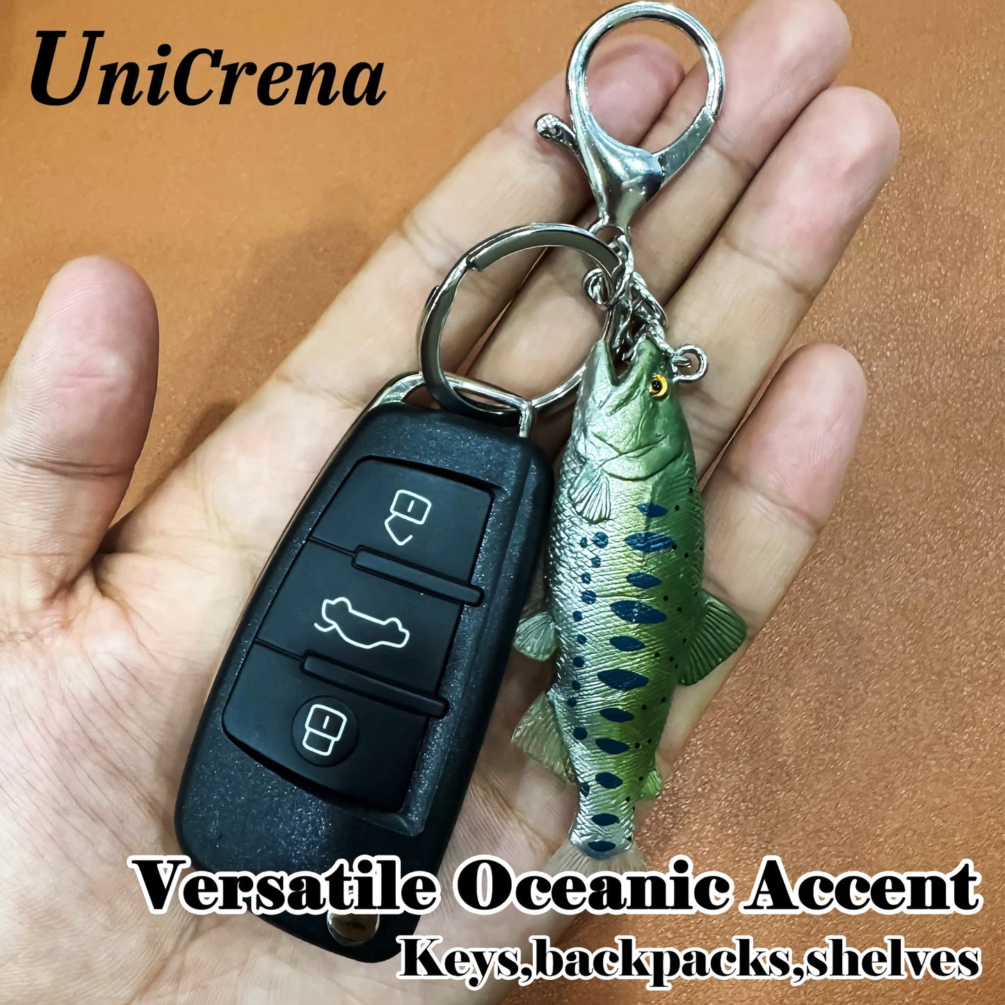 Kreativer handgefertigter Fisch Schlüsselanhänger mit Angeldesign Unisex