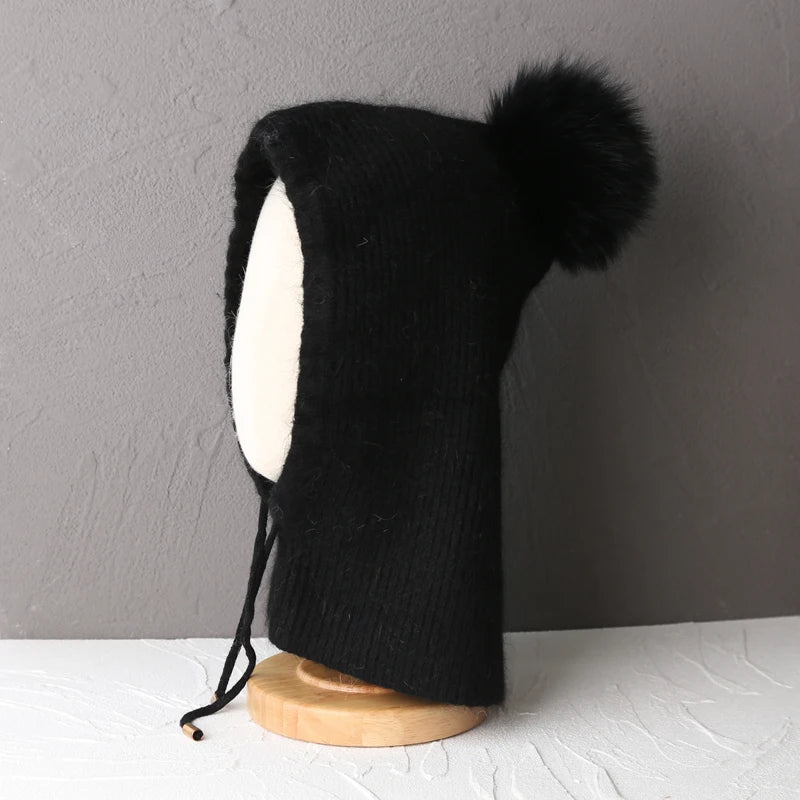 Warme Unisex Sturmhaube mit Schal und Kapuze für den Winter