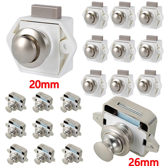 5/10x Push-Lock Drückverschluss 20/26mm für Wohnmobil Auto Schrank Schublade