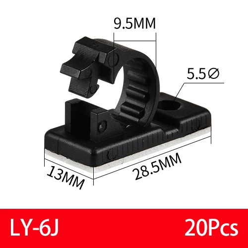 20x Selbstklebende Kabel Organizer Clips für Desktop Management - Schwarz